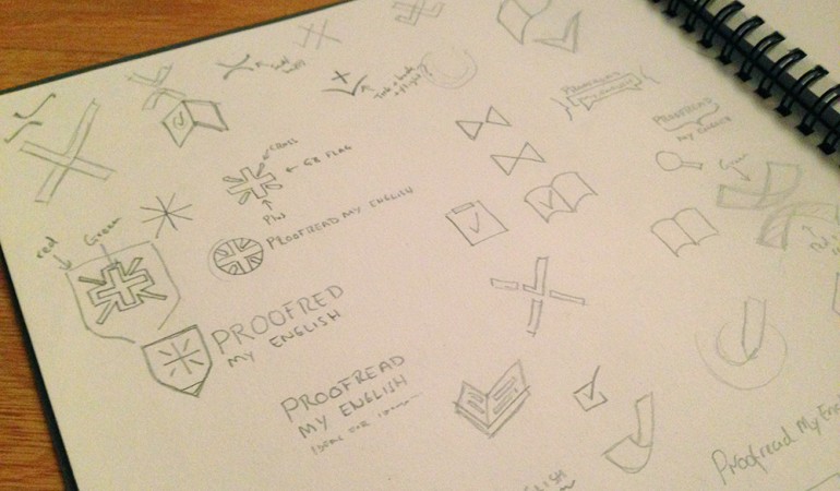 Logo designers sketchbook